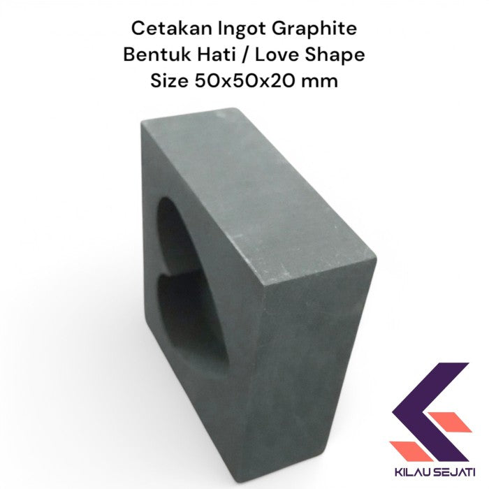 Cetakan Ingot Graphite Model Hati /Love  Shape Ingot Graphite Crucible