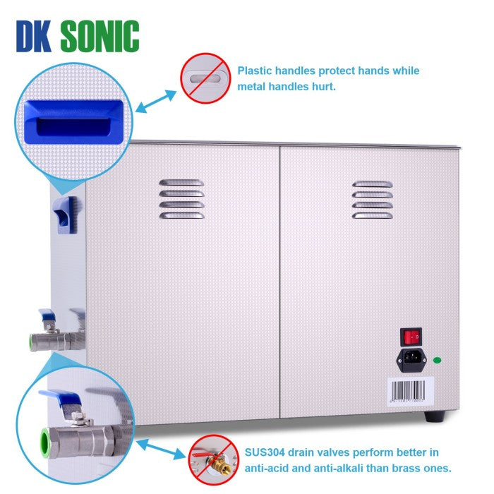 DK SONIC dual frequency digital ultrasonic cleaner with heater 30 Lt