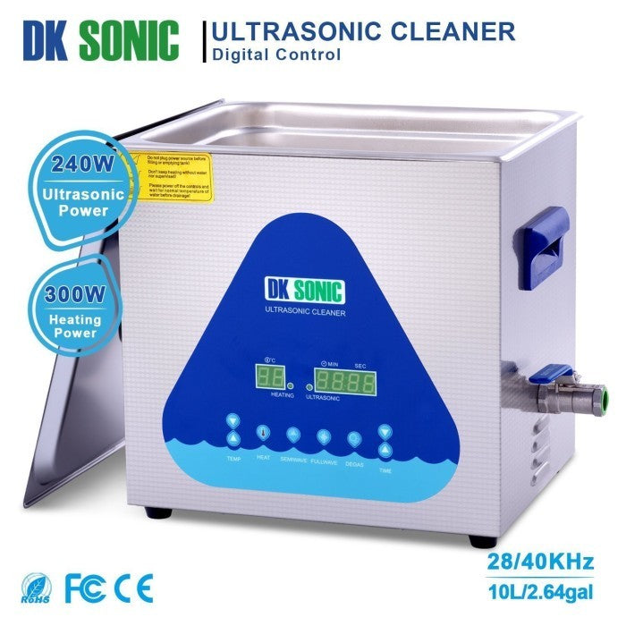 DK SONIC mesin pembersih ultrasonik dual getaran dengan pemanas 10 Lt