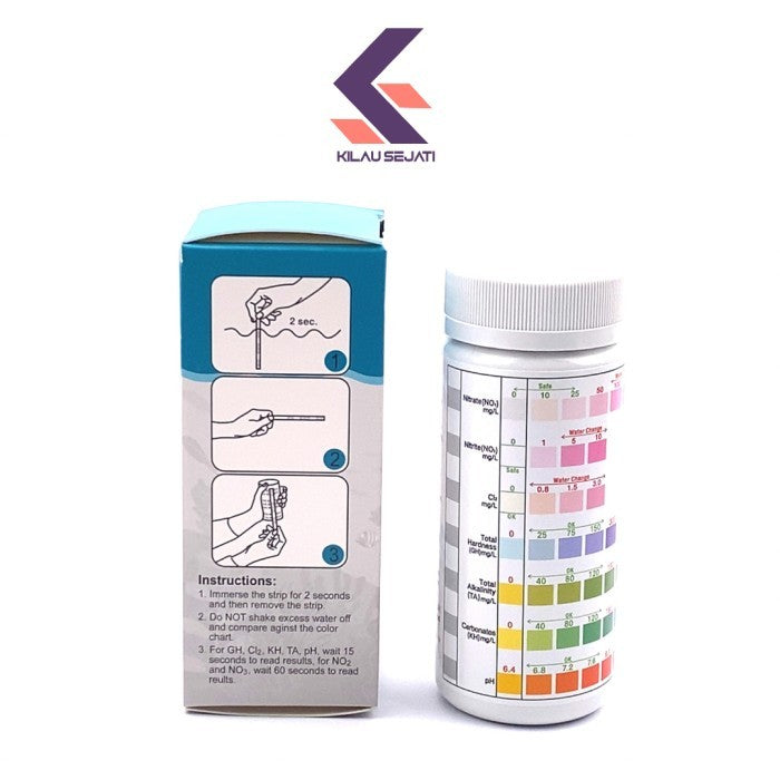 Test Strip Kolam dan Aquarium 7 in 1 - 100 Pcs