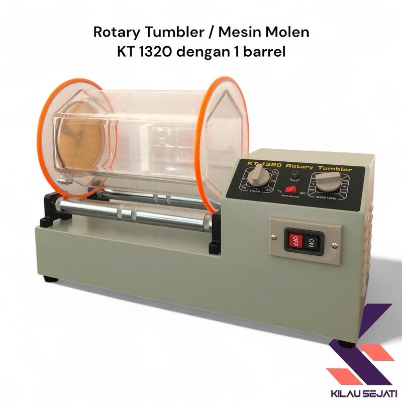 Mesin Molen Poles Perhiasan KT 1320 | Rotary Tumbler 1 Barrel Kapasitas 11kg | Auto-Reverse & 4 Speed