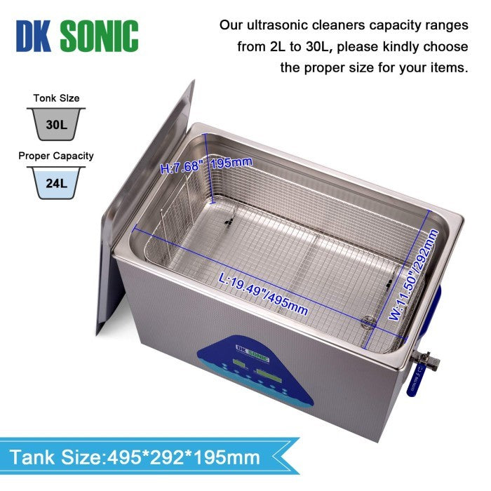 DK SONIC mesin pembersih ultrasonik dual getaran dengan pemanas 30 Lt