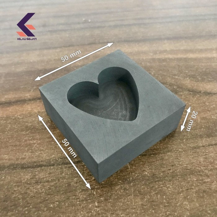 Cetakan Ingot Graphite Model Hati /Love  Shape Ingot Graphite Crucible