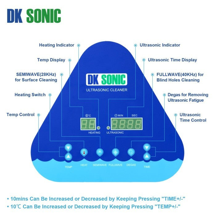DK SONIC mesin pembersih ultrasonik dual getaran dengan pemanas 30 Lt