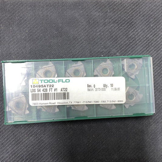 Toolflo LDS 54 428 FT #1 AT22 equivalent to Valenite TNEGX 54F V3824