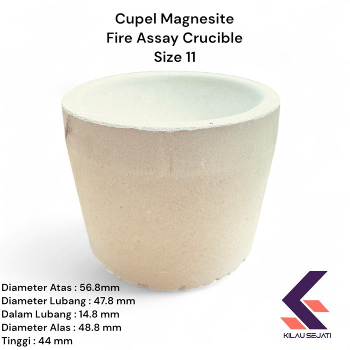 Cupel Magnesite Fire Assay Crucible size 11