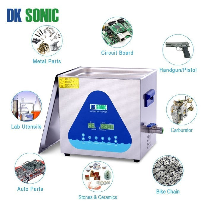 DK SONIC mesin pembersih ultrasonik dual getaran dengan pemanas 10 Lt